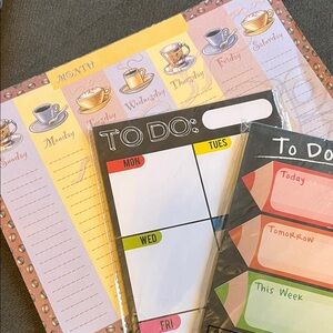 Note pad weekly task list to do lists